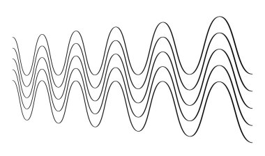 Dalgalı, zig-zag, çapraz çizgiler. Dalgalanan çizgiler. Stock vektör illüstrasyonu, klip- art grafikleri