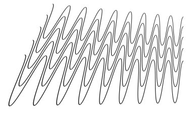 Dalgalı, zig-zag, çapraz çizgiler. Dalgalanan çizgiler. Stock vektör illüstrasyonu, klip- art grafikleri