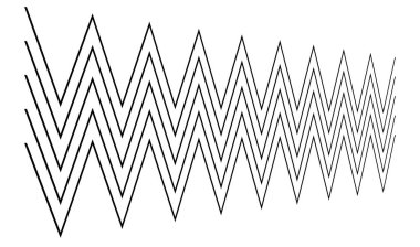 Dalgalı, zig-zag, çapraz çizgiler. Dalgalanan çizgiler. Stock vektör illüstrasyonu, klip- art grafikleri