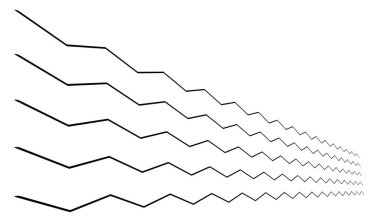 Dalgalı, zig-zag, çapraz çizgiler. Dalgalanan çizgiler. Stock vektör illüstrasyonu, klip- art grafikleri