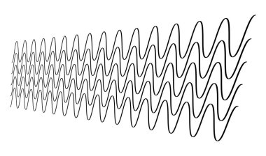 Dalgalı, zig-zag, çapraz çizgiler. Dalgalanan çizgiler. Stock vektör illüstrasyonu, klip- art grafikleri