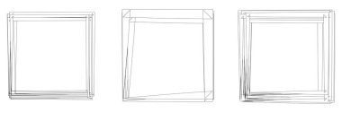 Rastgele kare çerçeve, sınır elementi. Stock vektör illüstrasyonu, klip- art grafikleri