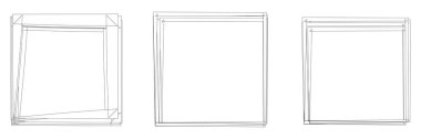 Rastgele kare çerçeve, sınır elementi. Stock vektör illüstrasyonu, klip- art grafikleri