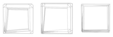 Rastgele kare çerçeve, sınır elementi. Stock vektör illüstrasyonu, klip- art grafikleri