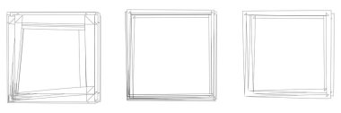 Rastgele kare çerçeve, sınır elementi. Stock vektör illüstrasyonu, klip- art grafikleri