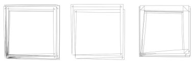 Rastgele kare çerçeve, sınır elementi. Stock vektör illüstrasyonu, klip- art grafikleri