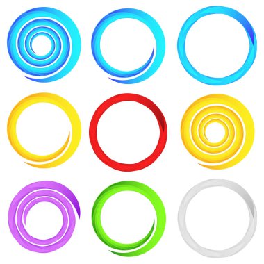 Dairesel spiral, girdap ve dönme elementi