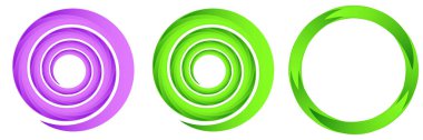 Dairesel spiral, girdap ve dönme elementi. Stock vektör illüstrasyonu, klip- art grafikleri