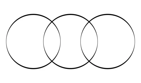 Intersecting Overlapping Circles Rings Element — Stockvector