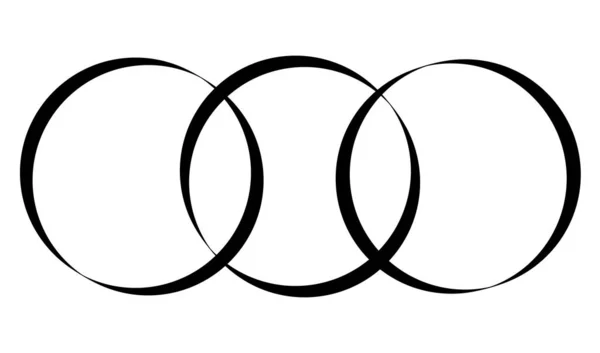 Intersecting Overlapping Circles Rings Element — Vettoriale Stock