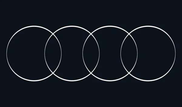 Intersecting Overlapping Circles Rings Element — Stockvector