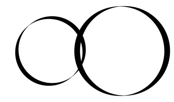 Schnittende Sich Überlappende Kreise Ringe — Stockvektor