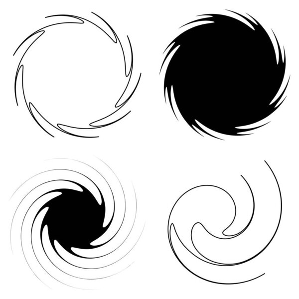 Abstract spiral, swirl, twirl design element. Helix, volute, vortex effect shape. Stock vector illustration, clip-art graphics