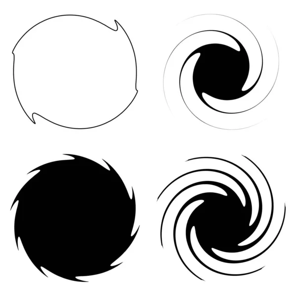 Abstract Spiral Swirl Twirl Design Element Helix Volute Vortex Effect — Vector de stock