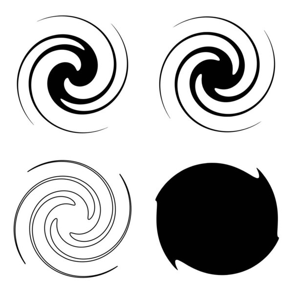 Abstract spiral, swirl, twirl design element. Helix, volute, vortex effect shape. Stock vector illustration, clip-art graphics