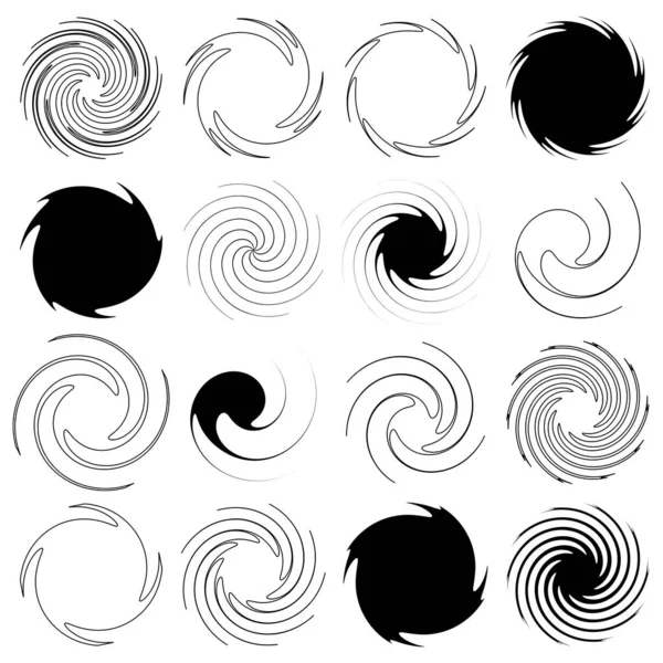 Abstract Spiral Swirl Twirl Design Element Helix Volute Vortex Effect —  Vetores de Stock