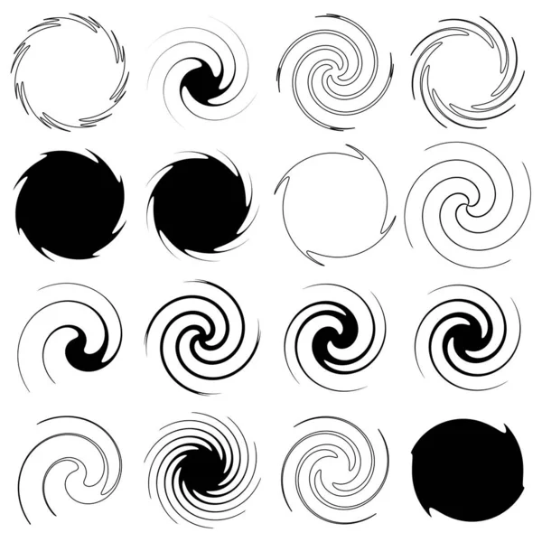 Abstract Spiral Swirl Twirl Design Element Helix Volute Vortex Effect — Stockvektor