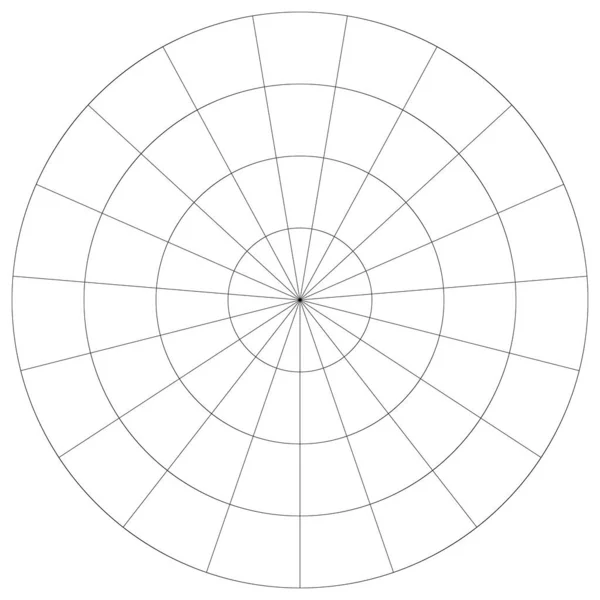 Polar Circular Grid Mesh Pie Chart Graph Element — Stock Vector