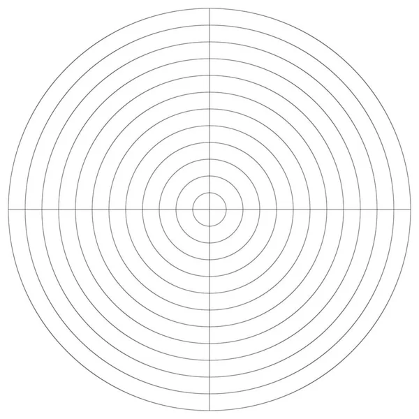 Polar Circular Grid Mesh Pie Chart Graph Element — Stok Vektör