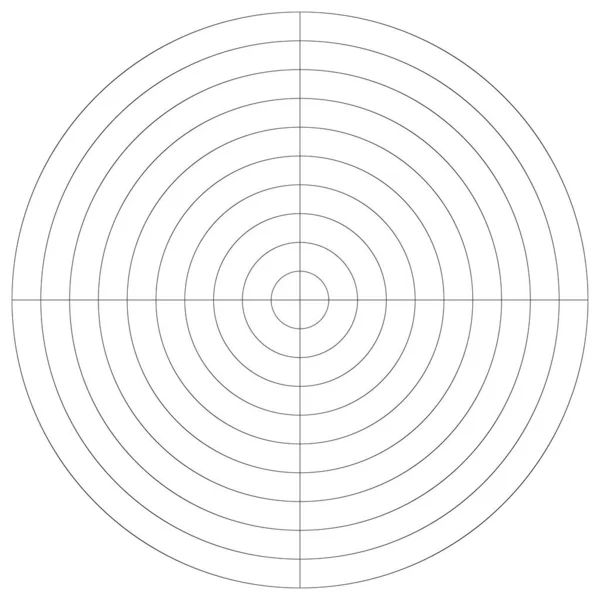 Kutup Dairesel Izgara Pasta Grafiği Grafik Ögesi — Stok Vektör