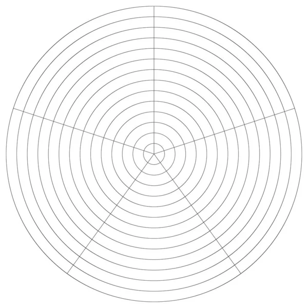 Polar Circular Grid Mesh Pie Chart Graph Element — Stock Vector