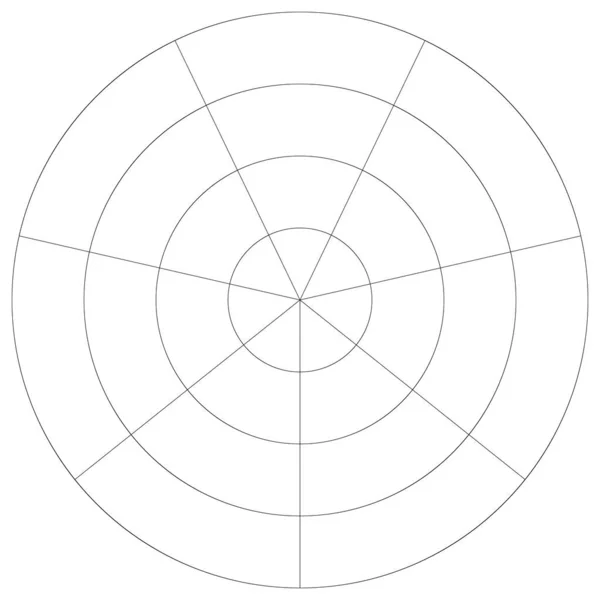 Polar Circular Grid Mesh Pie Chart Graph Element — Image vectorielle