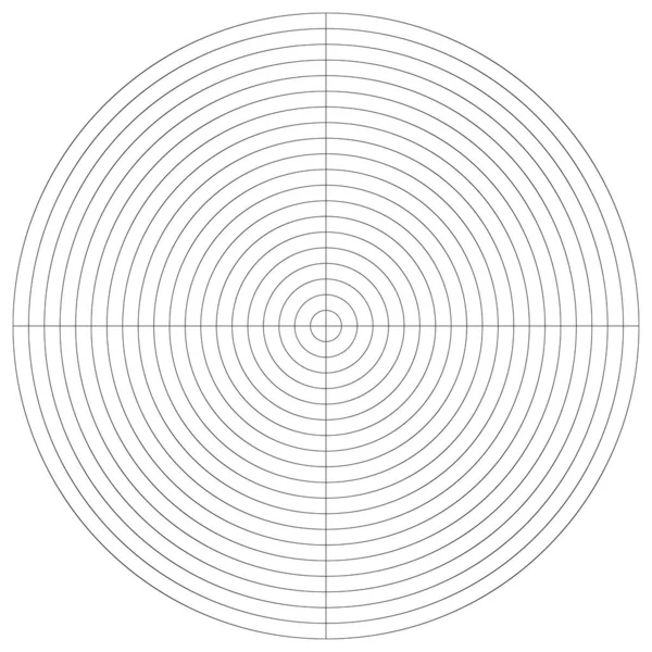 Polar Circular Grid Mesh Pie Chart Graph Element — Stock Vector