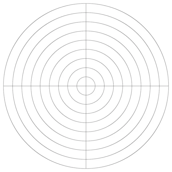 Polar Circular Grid Mesh Pie Chart Graph Element — Stock vektor