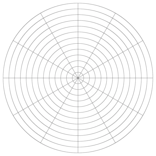 Polaire Grille Circulaire Maille Graphique Secteurs Élément Graphique — Image vectorielle