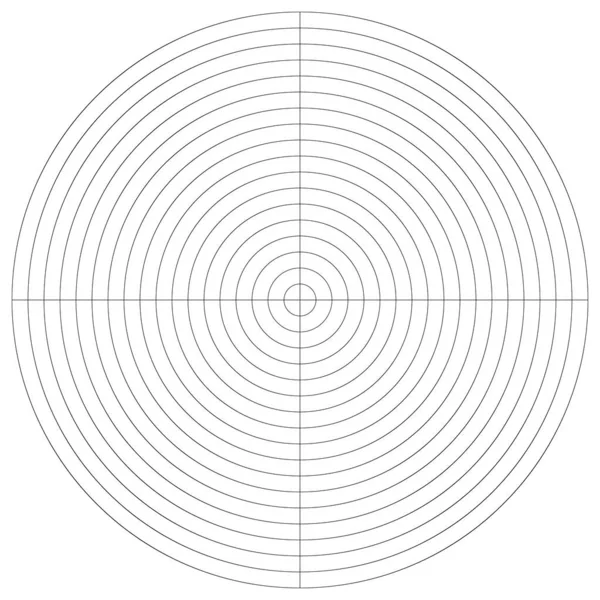 Polar Cirkulärt Rutnät Mesh Körkort Grafelement — Stock vektor