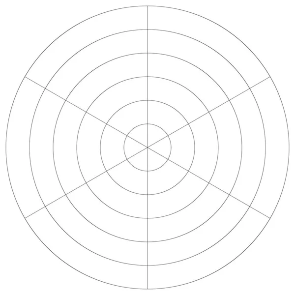 Polar Circular Grid Mesh Pie Chart Graph Element — Διανυσματικό Αρχείο