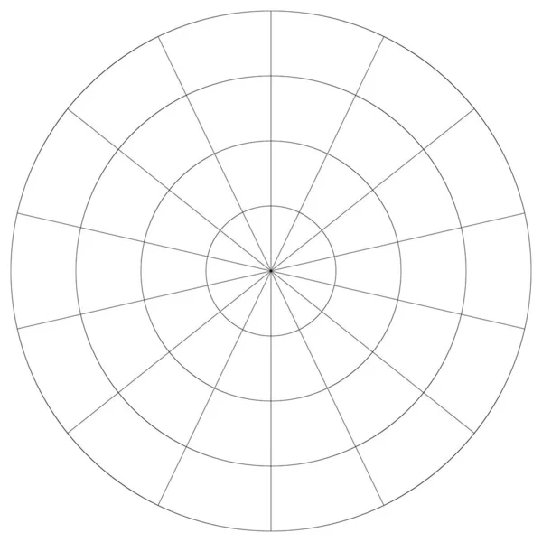 Polar Circular Grid Mesh Pie Chart Graph Element — Image vectorielle