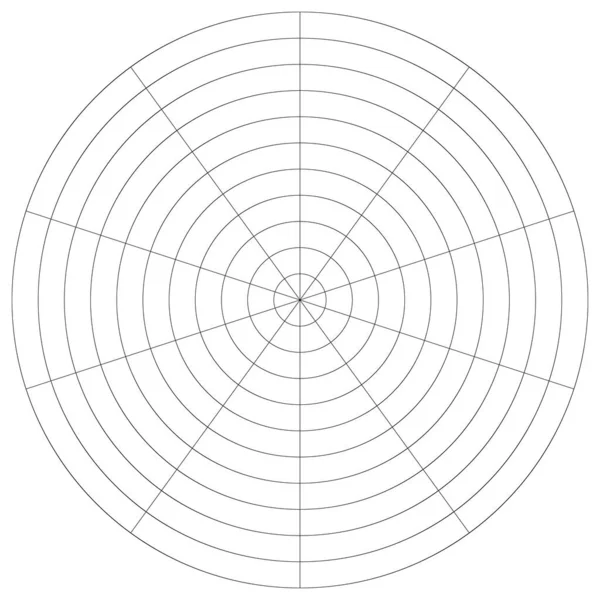 Polar Circular Grid Mesh Pie Chart Graph Element — Wektor stockowy