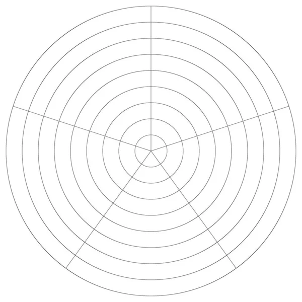 Polar Circular Grid Mesh Pie Chart Graph Element — Stock Vector