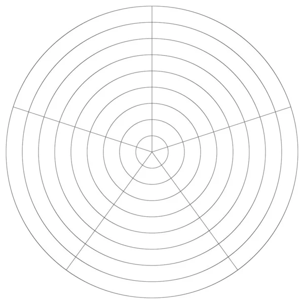 Polar Circular Grid Mesh Pie Chart Graph Element — Wektor stockowy