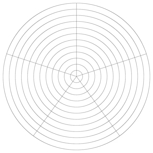 Polar Circular Grid Mesh Pie Chart Graph Element — Vector de stock