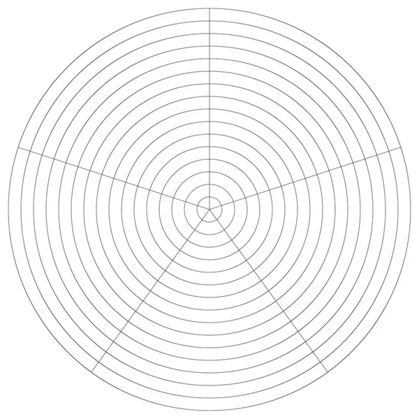 Polar Circular Grid Mesh Pie Chart Graph Element — ストックベクタ
