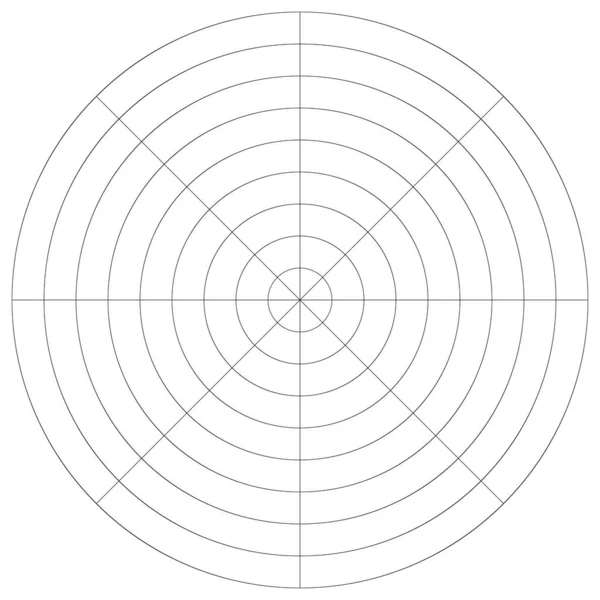 Polar Circular Grid Mesh Pie Chart Graph Element — стоковый вектор