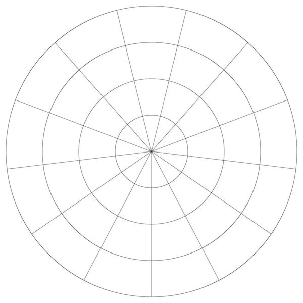 Polar Circular Grid Mesh Pie Chart Graph Element — Stockový vektor