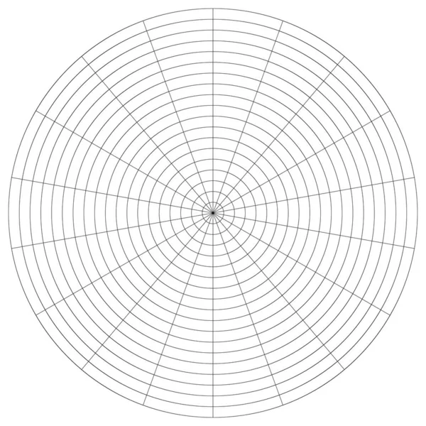 Polar Circular Grid Mesh Pie Chart Graph Element — Vetor de Stock