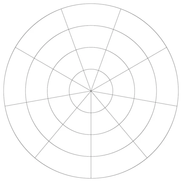 Polar Circular Grid Mesh Pie Chart Graph Element — 스톡 벡터