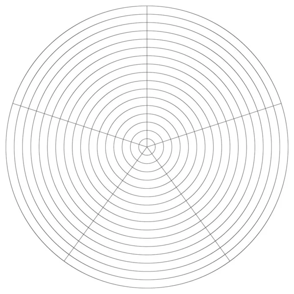 Polar Circular Grid Mesh Pie Chart Graph Element — Stockvektor