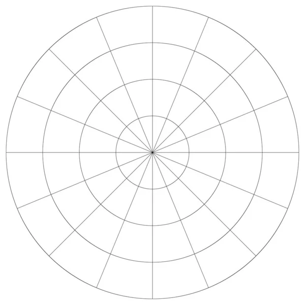 Polar Circular Grid Mesh Pie Chart Graph Element —  Vetores de Stock
