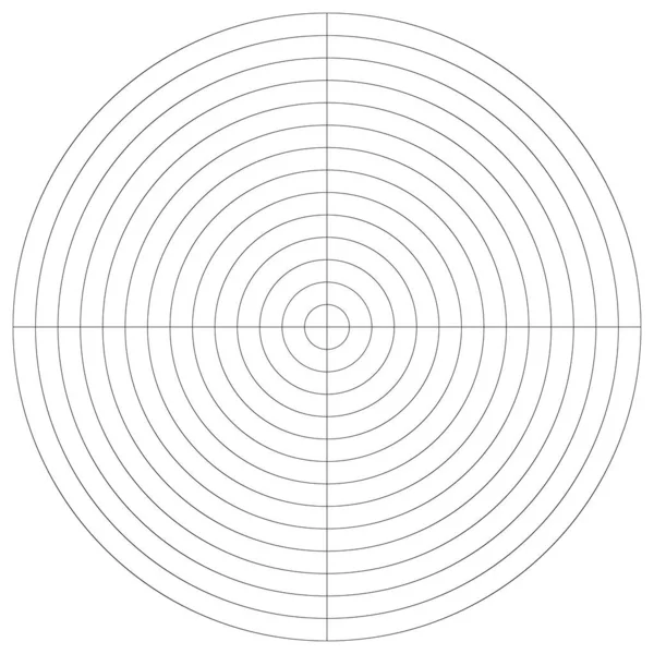 Polar Circular Grid Mesh Pie Chart Graph Element — Stock Vector