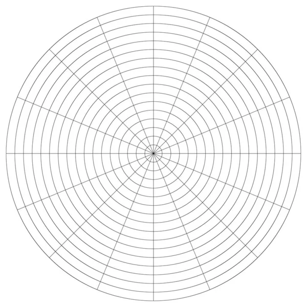 Polar Circular Grid Mesh Pie Chart Graph Element — Stockvektor