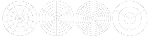Polární Kruhová Mřížka Síťovina Výsečový Graf Prvek Grafu Skladová Vektorová — Stockový vektor