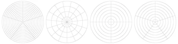 Polar Cirkulärt Rutnät Mesh Pajdiagram Grafelement Stock Vektor Illustration Klipp — Stock vektor