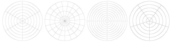 Polar Circular Grid Mesh Pie Chart Graph Element Stock Vector — Stock Vector