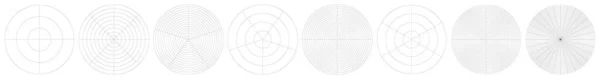 Polar Circular Grid Mesh Pie Chart Graph Element Stock Vector — Wektor stockowy