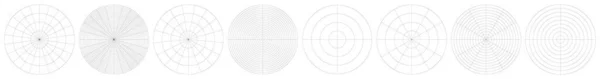 Polar Circular Grid Mesh Pie Chart Graph Element Stock Vector — Stok Vektör